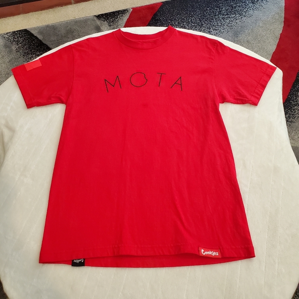Cookies Men's Short Sleeve "MOTA" Shirt Red Sz M